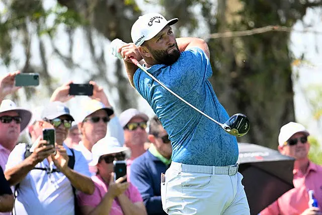 Jon Rahm, of Spain, tees off on the third hole during the first round of the Arnold Palmer Invitational golf tournament on Thursday in Orlando, Florida