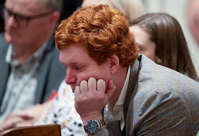 Buster Murdaugh, son of Alex Murdaugh, listens to the jury charges during his father’s double murder trial at the Colleton County Courthouse 