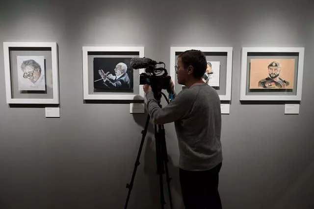 A cameraman at the exhibition