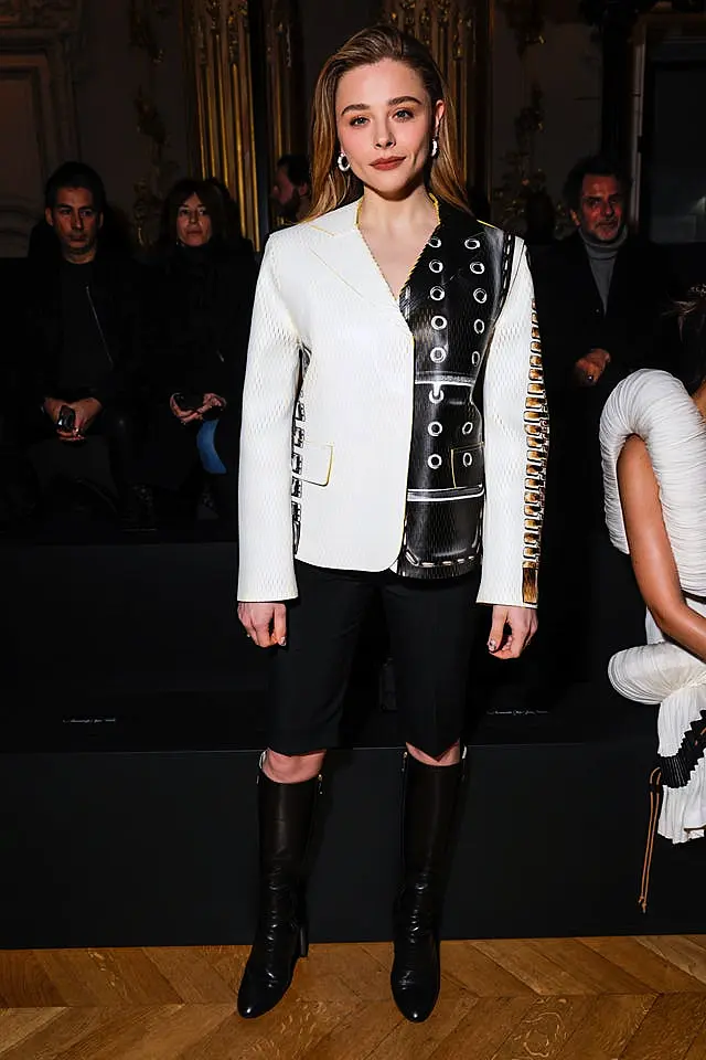 Sophie Turner Wore A Leather Blazer & LV Boots