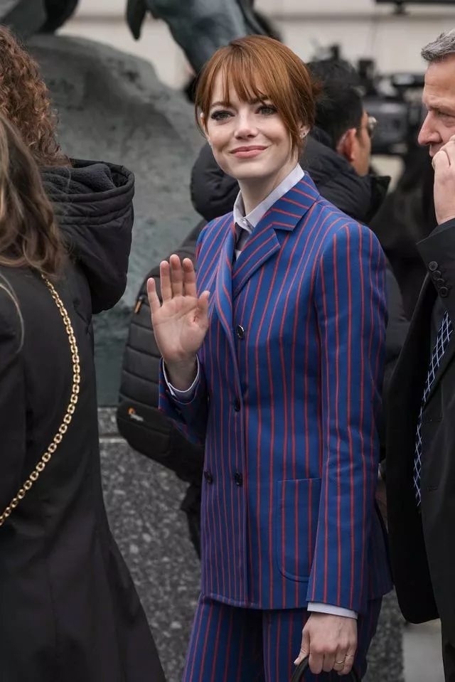 Emma Stone departs after the Louis Vuitton Fall/Winter 2023-2024 ready-to-wear collection
