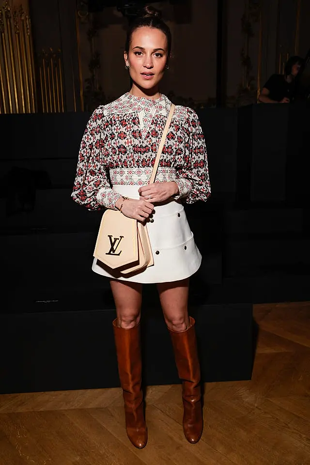 Alicia Vikander attends the Louis Vuitton show as part of the