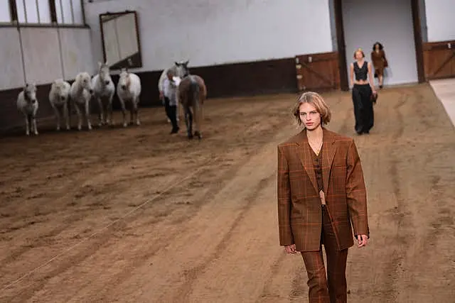 A model wears a creation as part of the Stella McCartney Fall/Winter 2023-2024 ready-to-wear collection