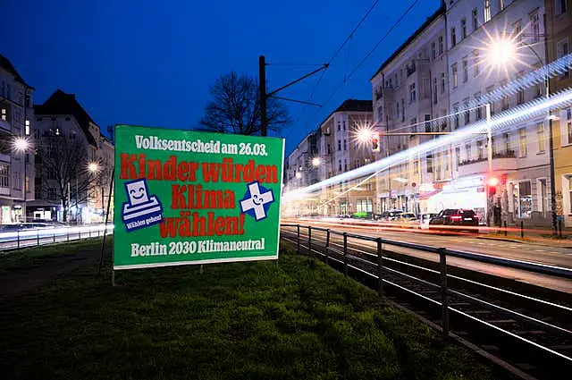 A poster regarding the referendum in Berlin