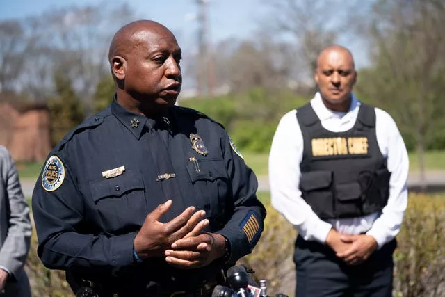 Metro Nashville Police Chief John Drake speaks to the media (Andrew Nelles/The Tennessean/AP)