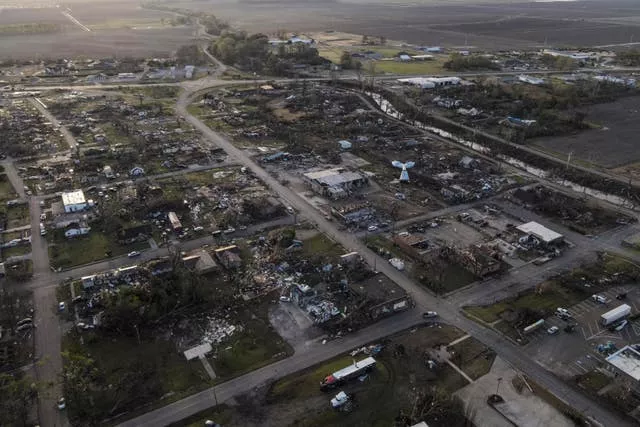 Damage caused by the tornado in Rolling Fork, Mississippi