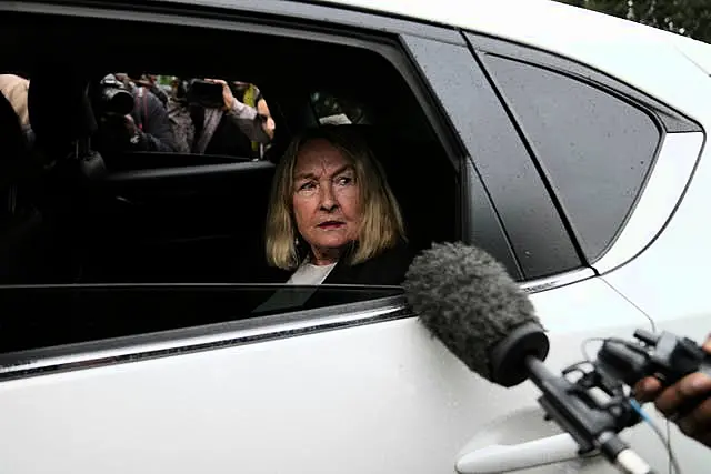 June Steenkamp, the mother of Reeva Steenkamp, arrives at the Atteridgeville Prison for the parole hearing of Oscar Pistorius