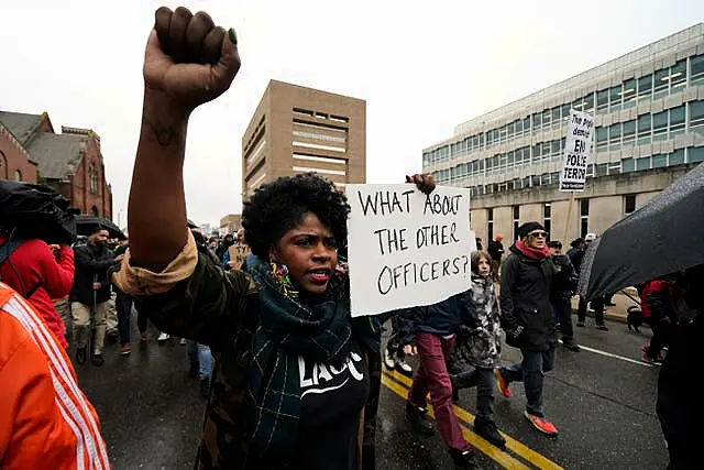 Protesters march on Saturday in Memphis over the death of Tyre Nichols