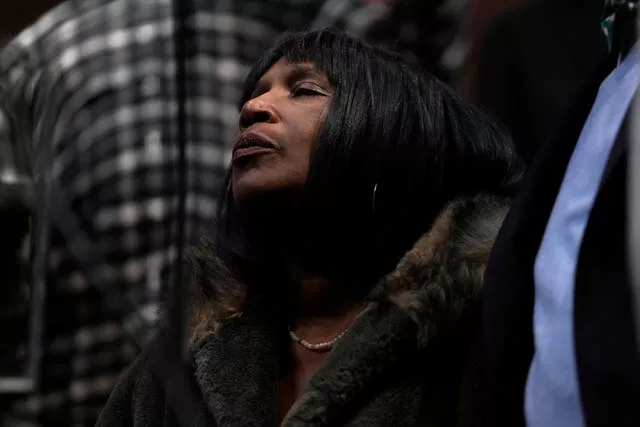 RowVaughn Wells, mother of Tyre Nichols, pauses as she listens during a news conference about the death of her son on Tuesday, Jan. 31, 2023, at Mason Temple in Memphis, Tenn