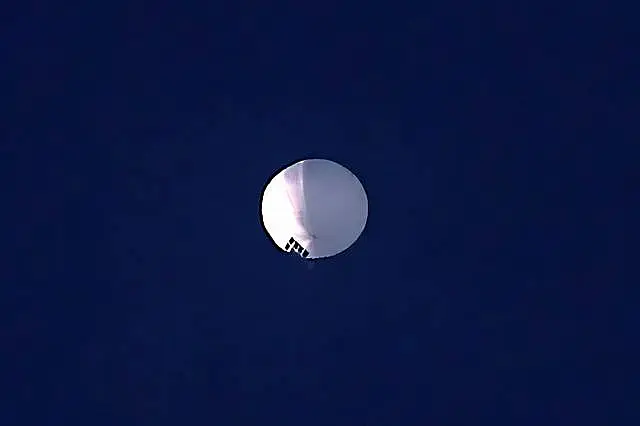 The high altitude balloon floating over Billings, Montana, before it was shot down