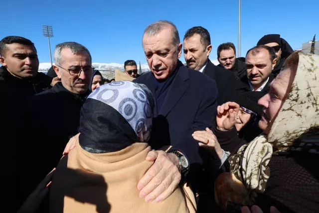 Recep Tayyip Erdogan visited a quake-hit area 