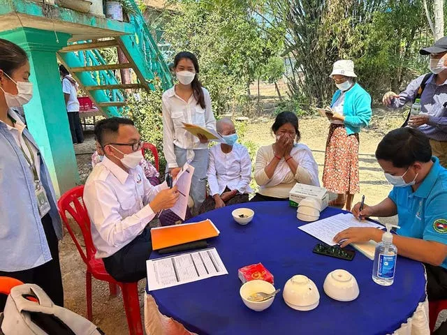 Cambodian animal health experts educate villagers to take care of their health in Prey Veng eastern province 