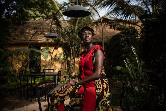 Burkinabe actress Maimouna Ndiaye poses for a photo after an interview in Ouagadougou, Burkina Faso