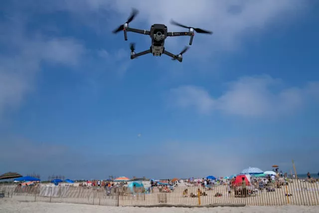 A drone on a shark patrol flight in New York 