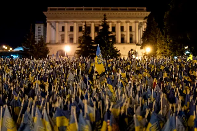 Ukrainian flags in Kyiv