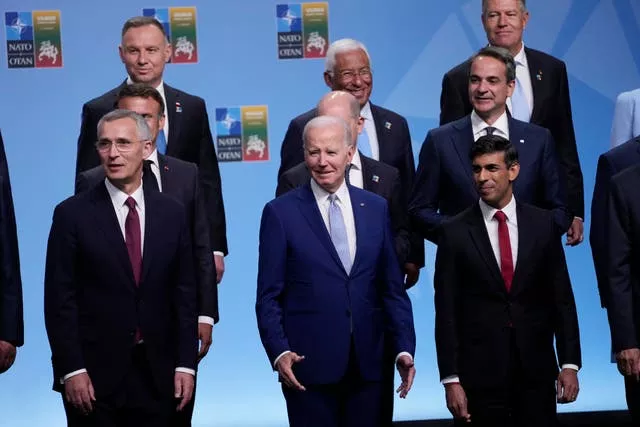 Nato leaders during a group photograph