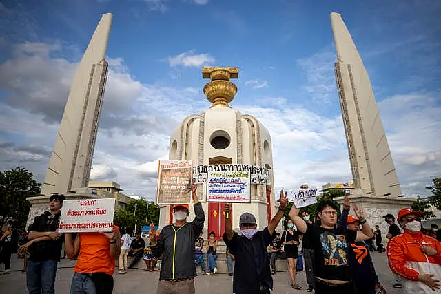 Move Forward Party supporters gathered at Democracy Monument in Bangkok 