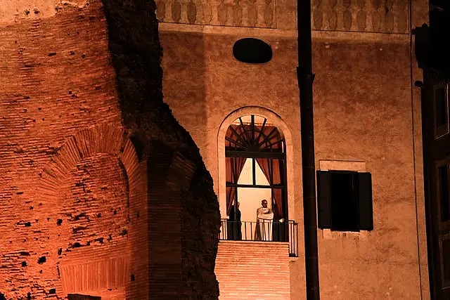 Torchlit procession in Rome