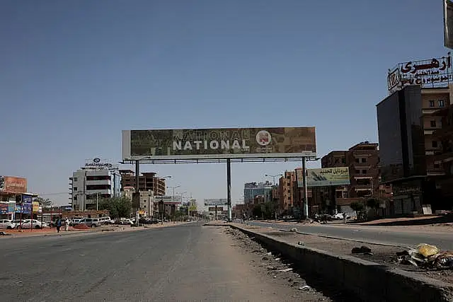 A deserted avenue in Khartoum, Sudan 