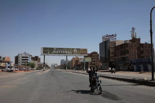 A deserted avenue in Khartoum, Sudan 