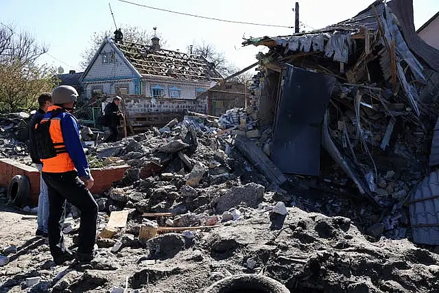 Building destroyed by shelling