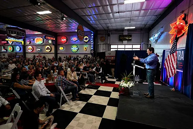 Florida governor Ron DeSantis speaks in Sioux Centre, Iowa