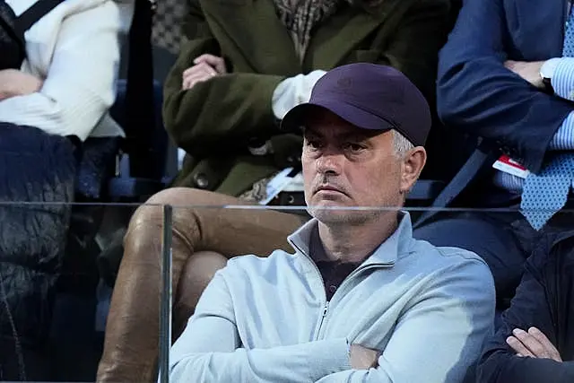 Roma boss Jose Mourinho was among the crowd watching Novak Djokovic 