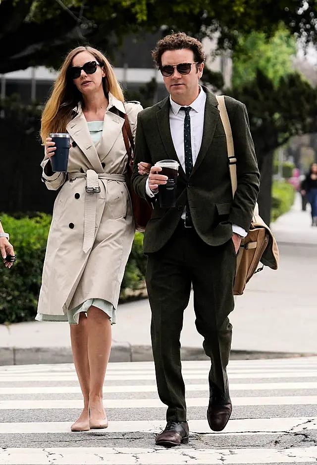 Danny Masterson and his wife Bijou Phillips arrive for closing arguments in his second trial