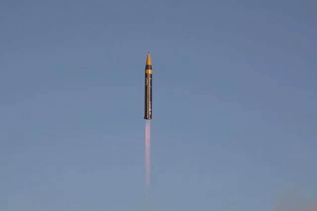 The missile being launched