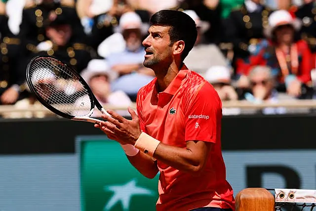 Novak Djokovic argues with the chair umpire