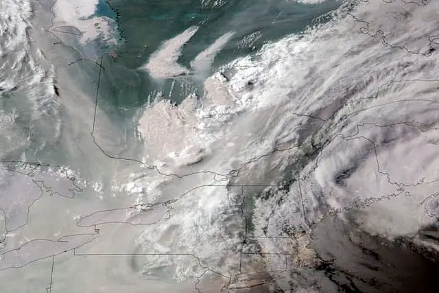 Satellite image of wildfires