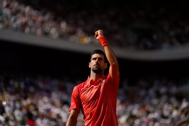 Novak Djokovic clenches his fist