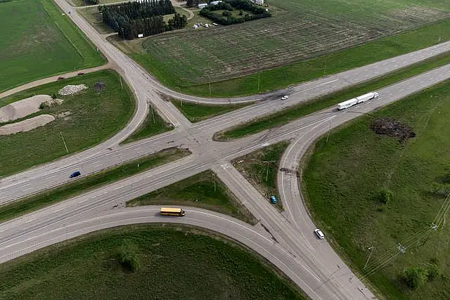 The crash happened on the Trans-Canada Highway near Carberry, Manitoba