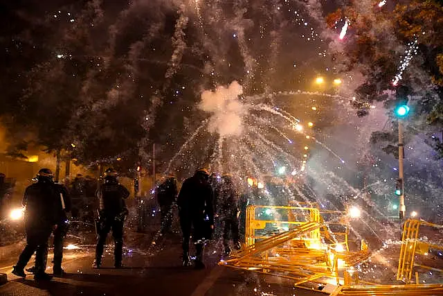 Police forces clash with youths in Nanterre near Paris on Thursday