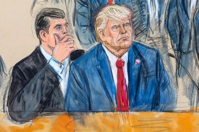 Court sketch of Donald Trump