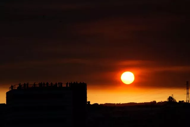 The sun sets in Lisbon