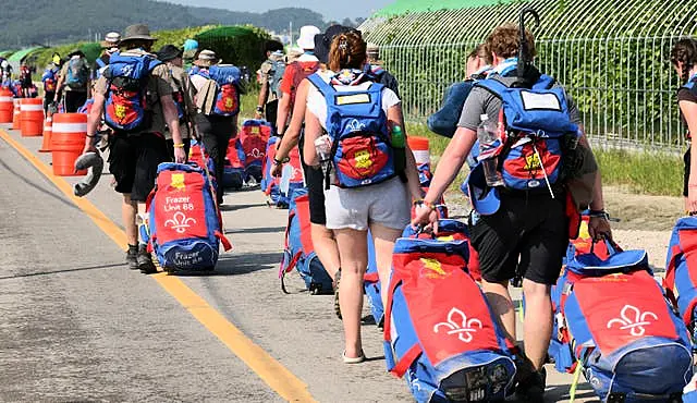 Scouts leave the site