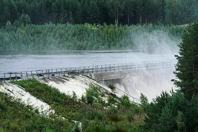 The Braskreidfoss Power plant is pictured in Braskereidfoss, Norway