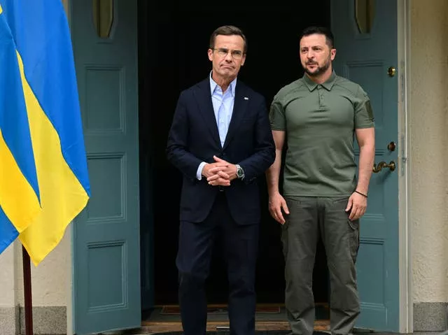Líderes ucranianos e suecos
