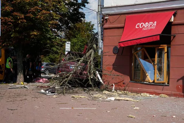 Damaged buildings in Chernihiv 