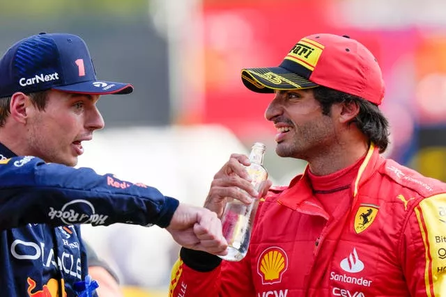 Carlos Sainz (right) and Max Verstappen