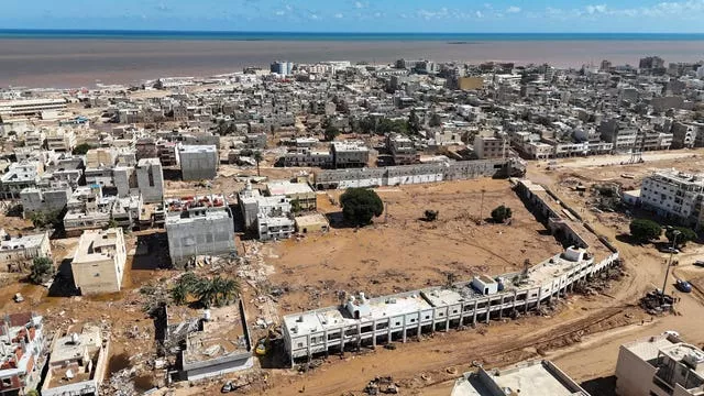 The flooded city of Derna, Libya