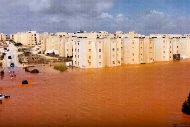 Streets flooded after Storm Daniel in Marj, Libya