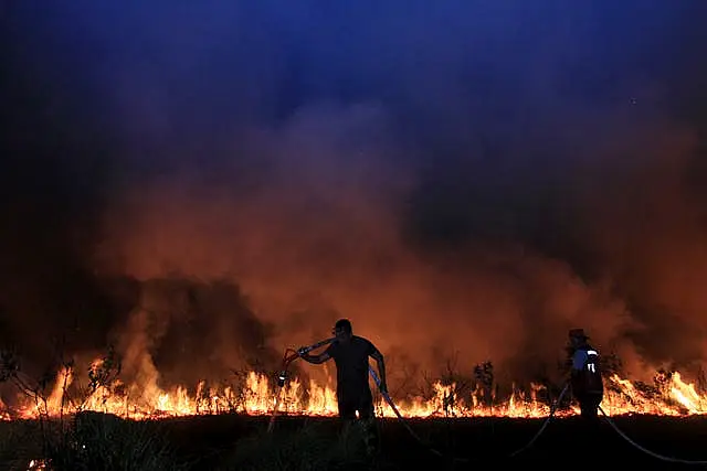 A fire in Indonesia