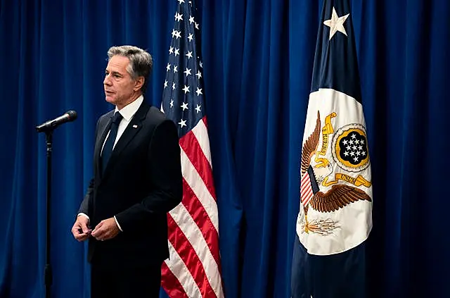 US secretary of state Antony Blinken at a news conference where he said five Americans jailed for years in Iran had been freed