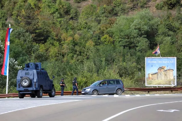Police around 35 miles north of the capital Pristina in Kosovo