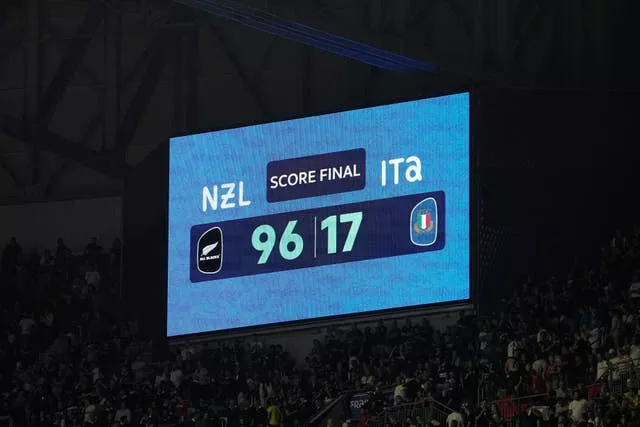 The final score shows on the scoreboard 