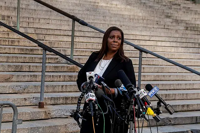 New York attorney general Letitia James outside the court