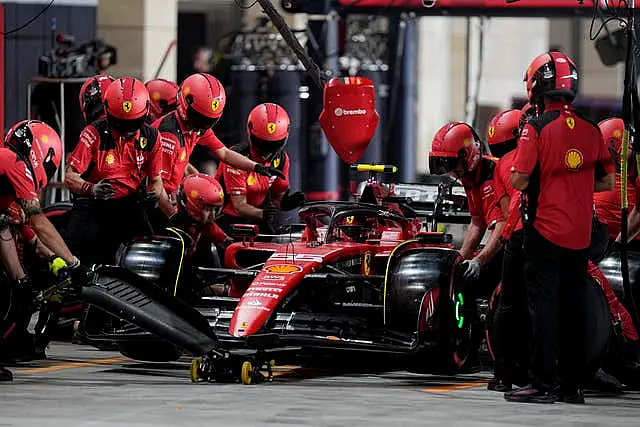 Ferrari's Charles Leclerc in the pits