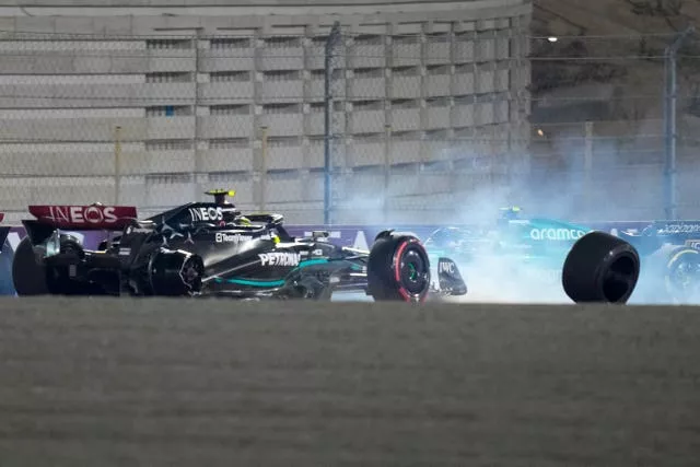 Mercedes team-mates Hamilton and Geroge Russell collided at the first corner last weekend